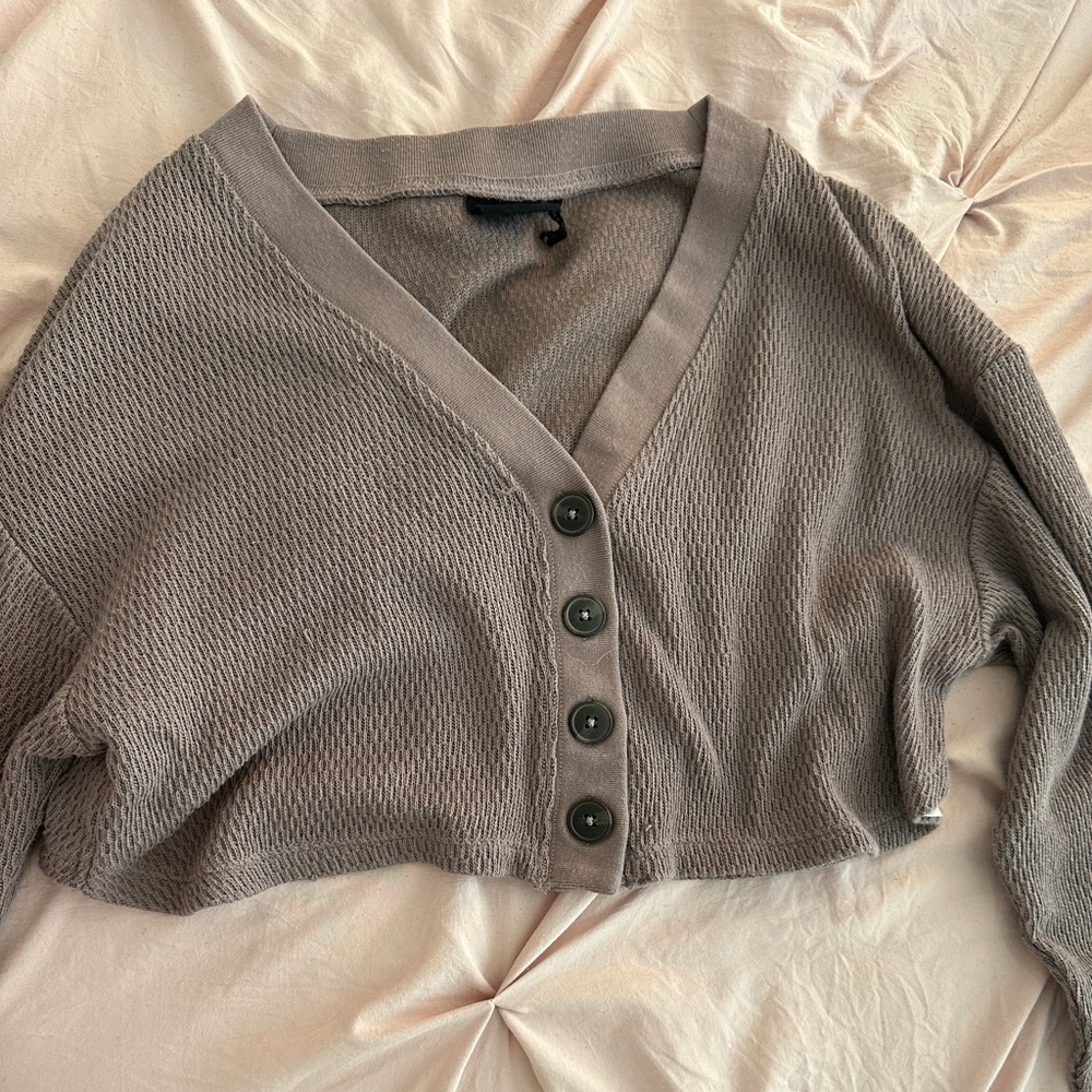 Women's Purple Button-Up Sweater